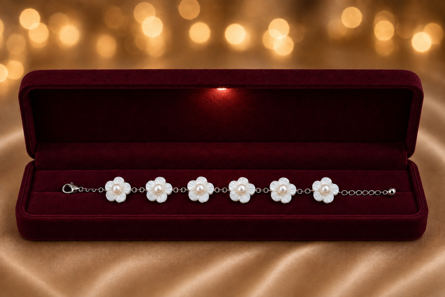 Blossom White Pearl Bracelet