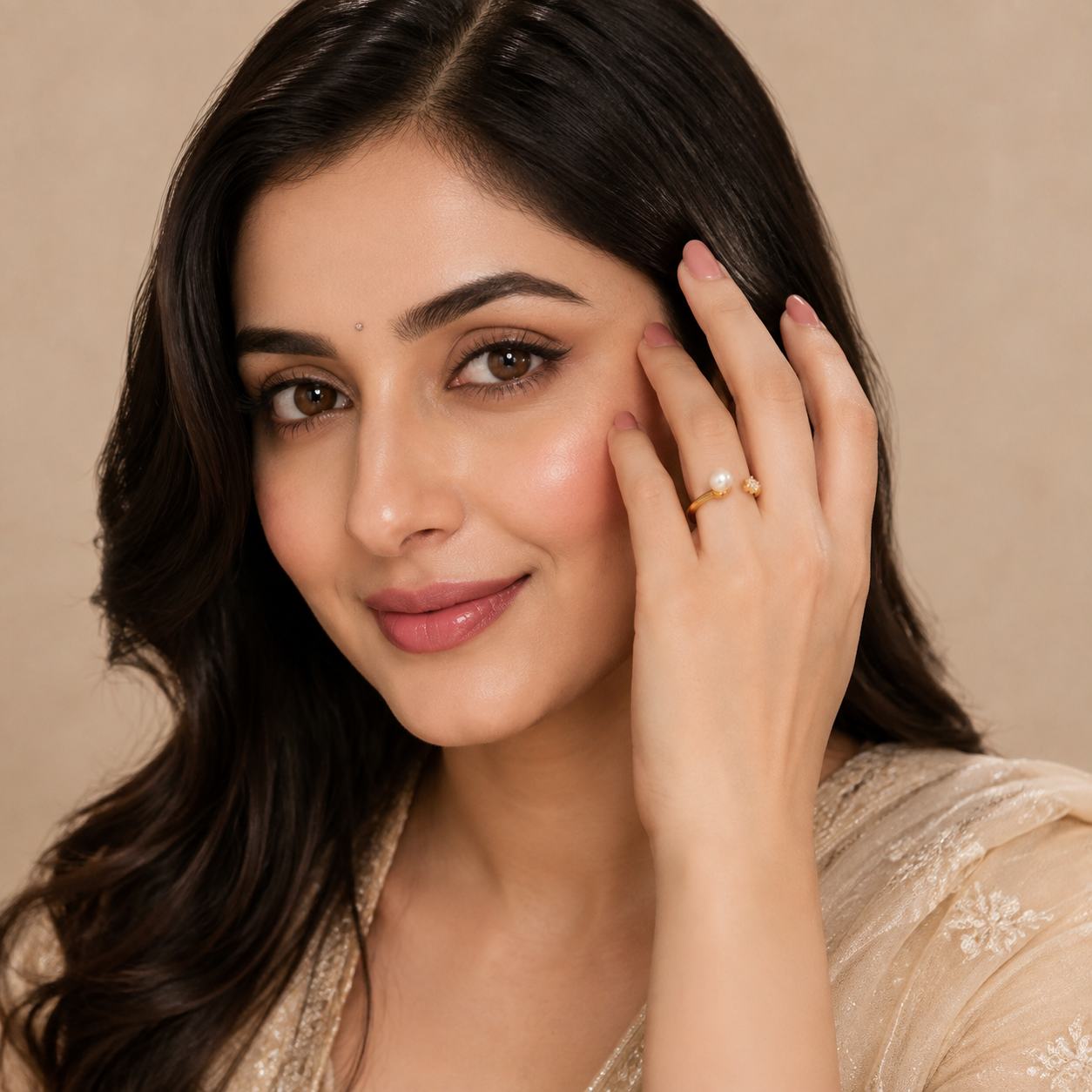 Pearl Kiss Adjustable Ring