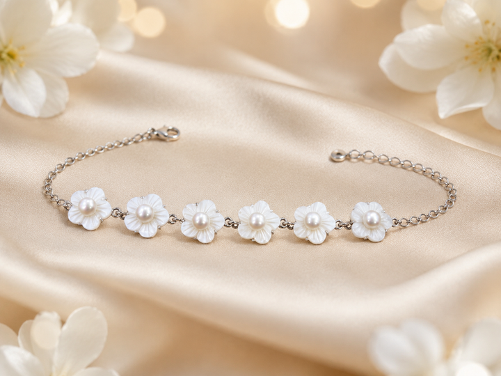 Blossom White Pearl Bracelet