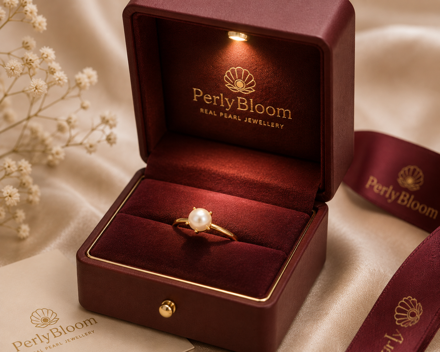 Pearl Blossom Adjustable Ring