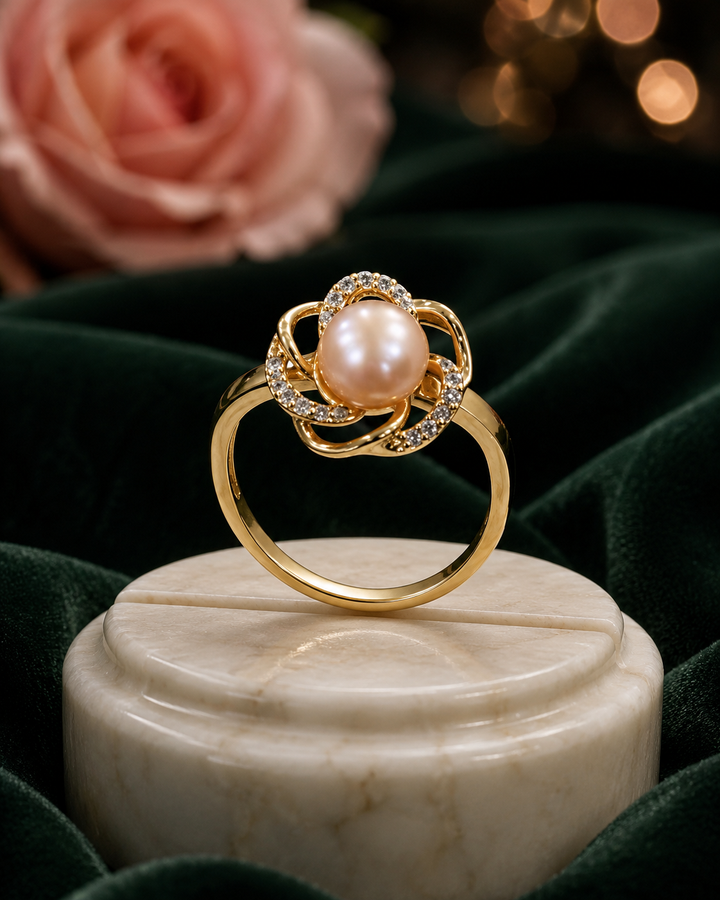 Blossom Pink Pearl Adjustable Ring