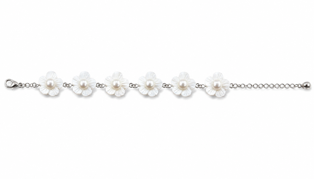 Blossom White Pearl Bracelet