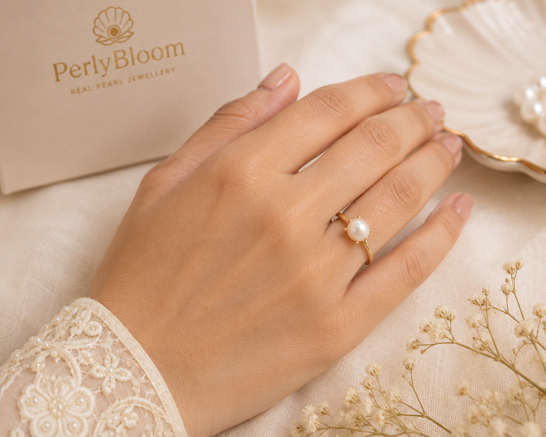 Pearl Blossom Adjustable Ring