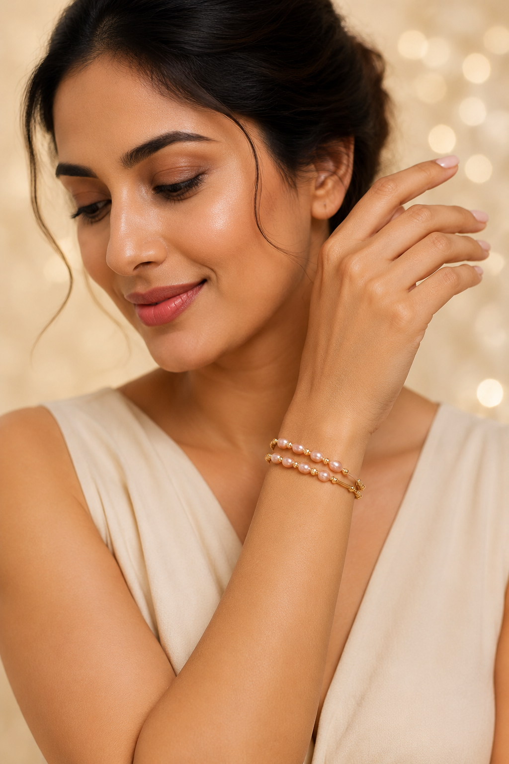 Roselle Pearl Bracelet