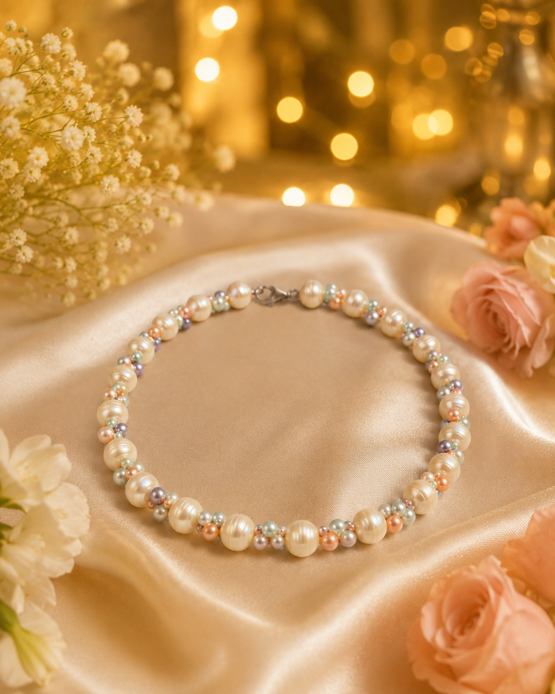 Rainbow Mist Pearls Necklace