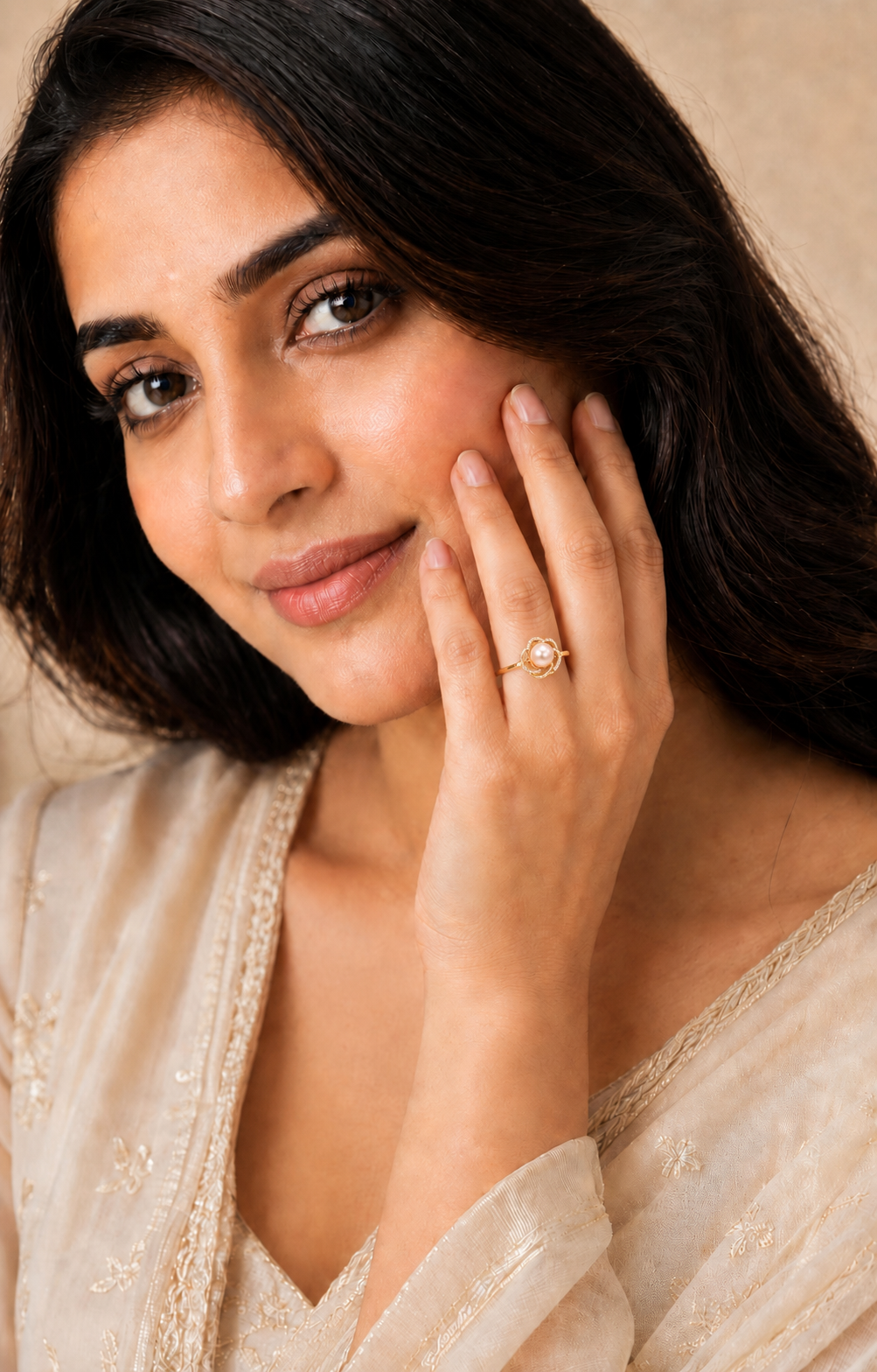 Blossom Pink Pearl Adjustable Ring