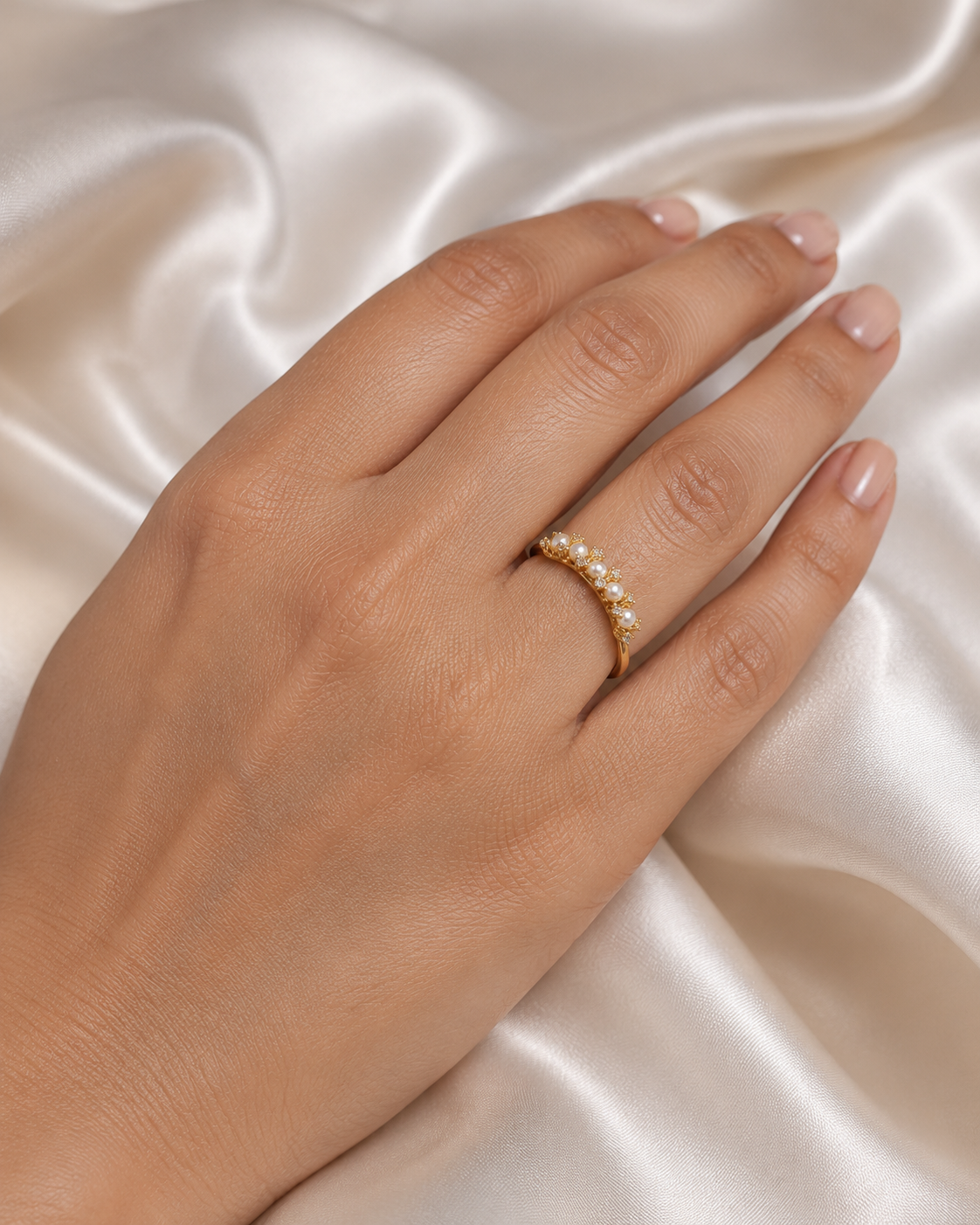 Serene Pearl Adjustable Ring