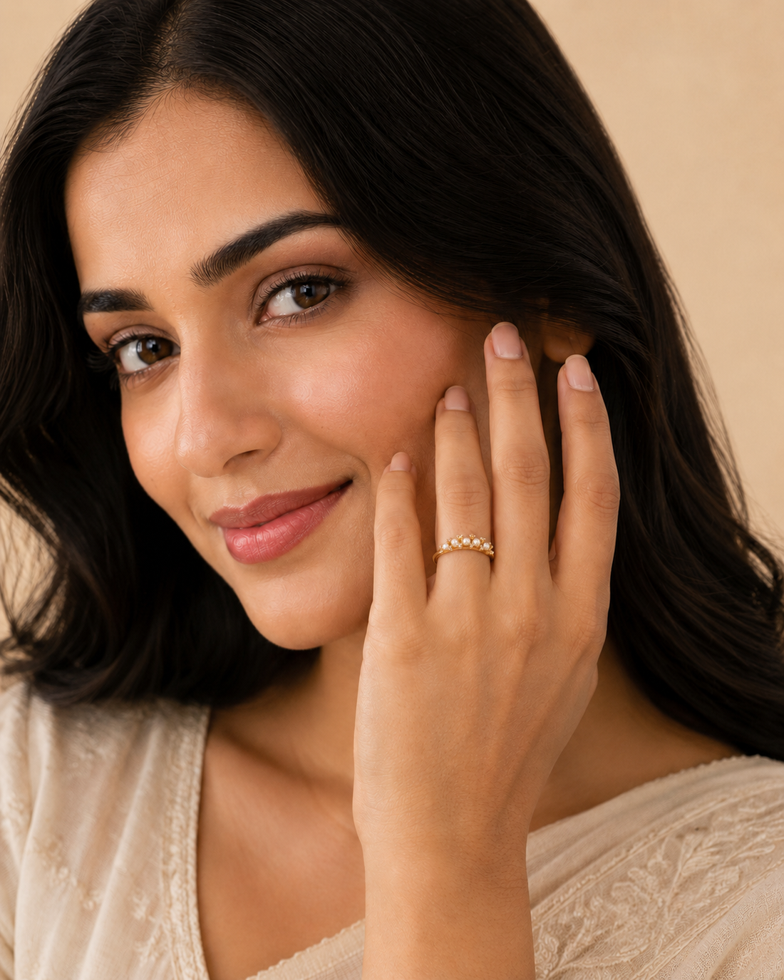 Serene Pearl Adjustable Ring