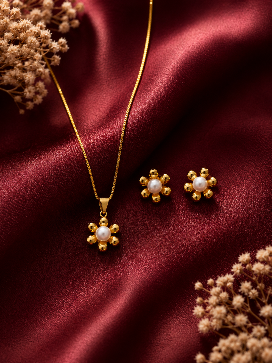Pearl Blossom Pendant Set