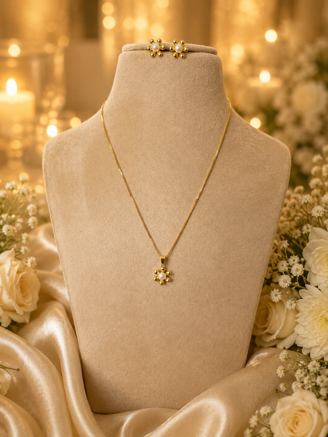 Pearl Blossom Pendant Set