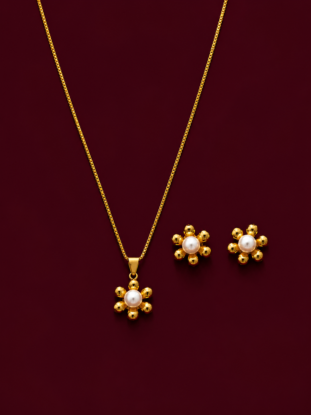 Pearl Blossom Pendant Set