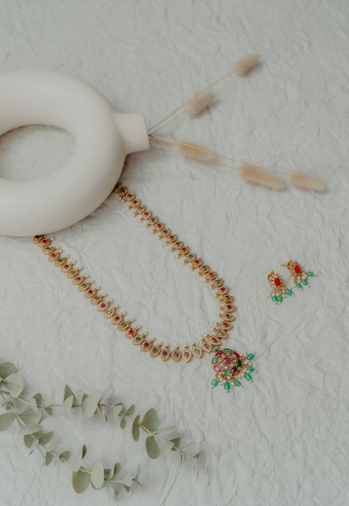 Satrangi Shine Long Necklace Set