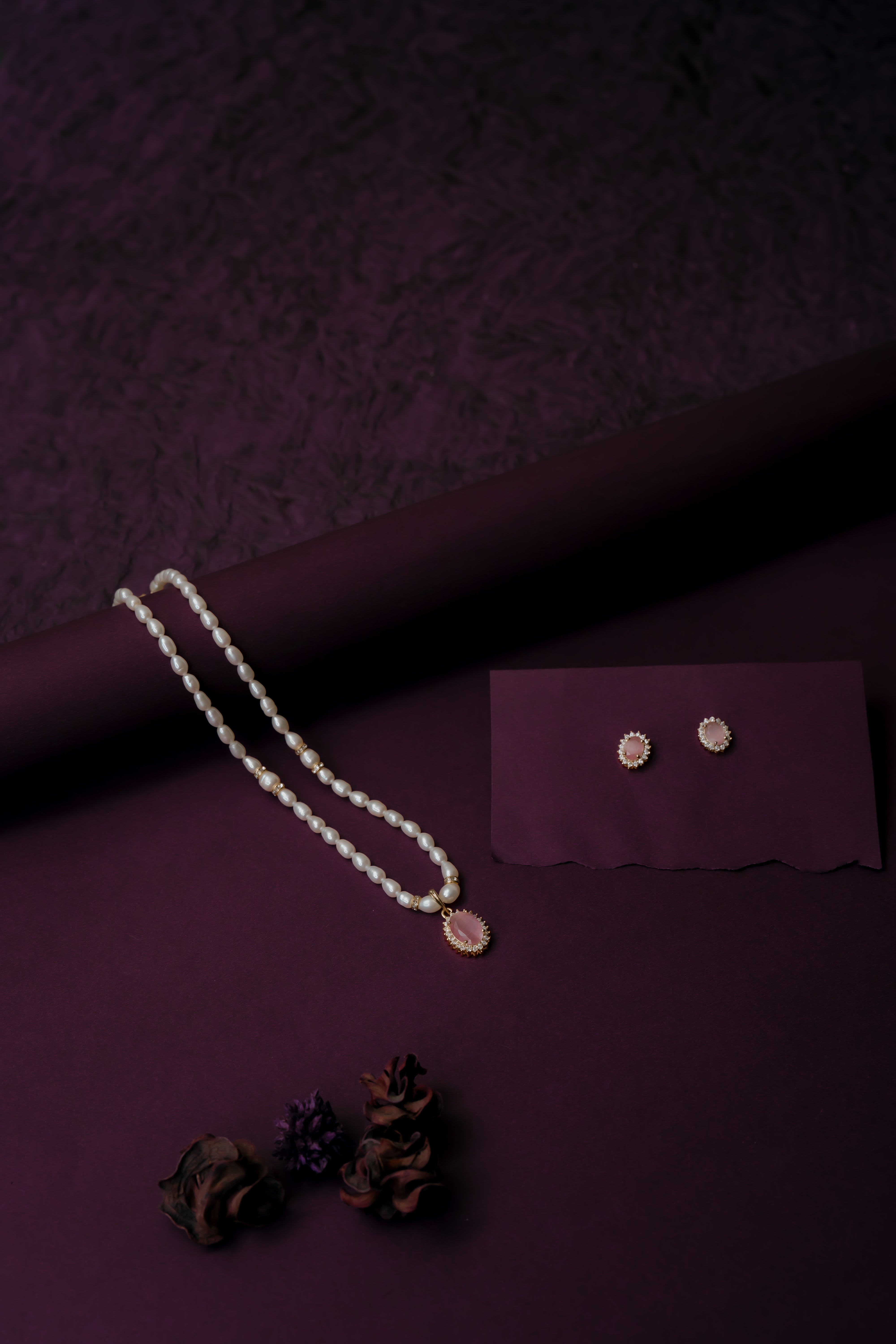 Pink Blossom Single line Pearl Set