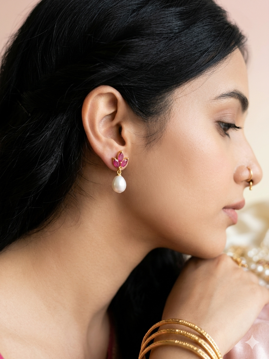 Ruby Luxe Pearl Drops
