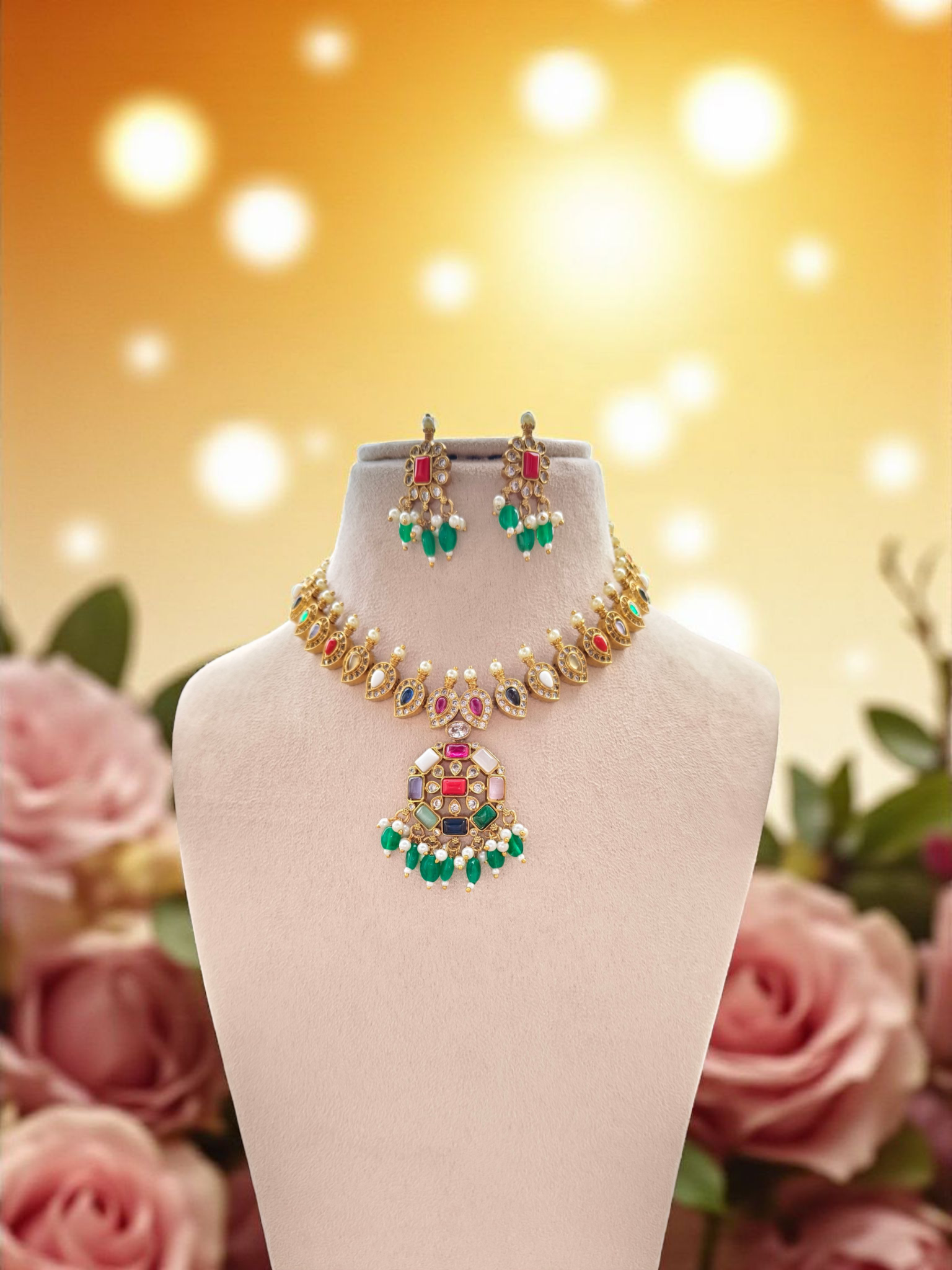 Navrang Tara Short Necklace Set