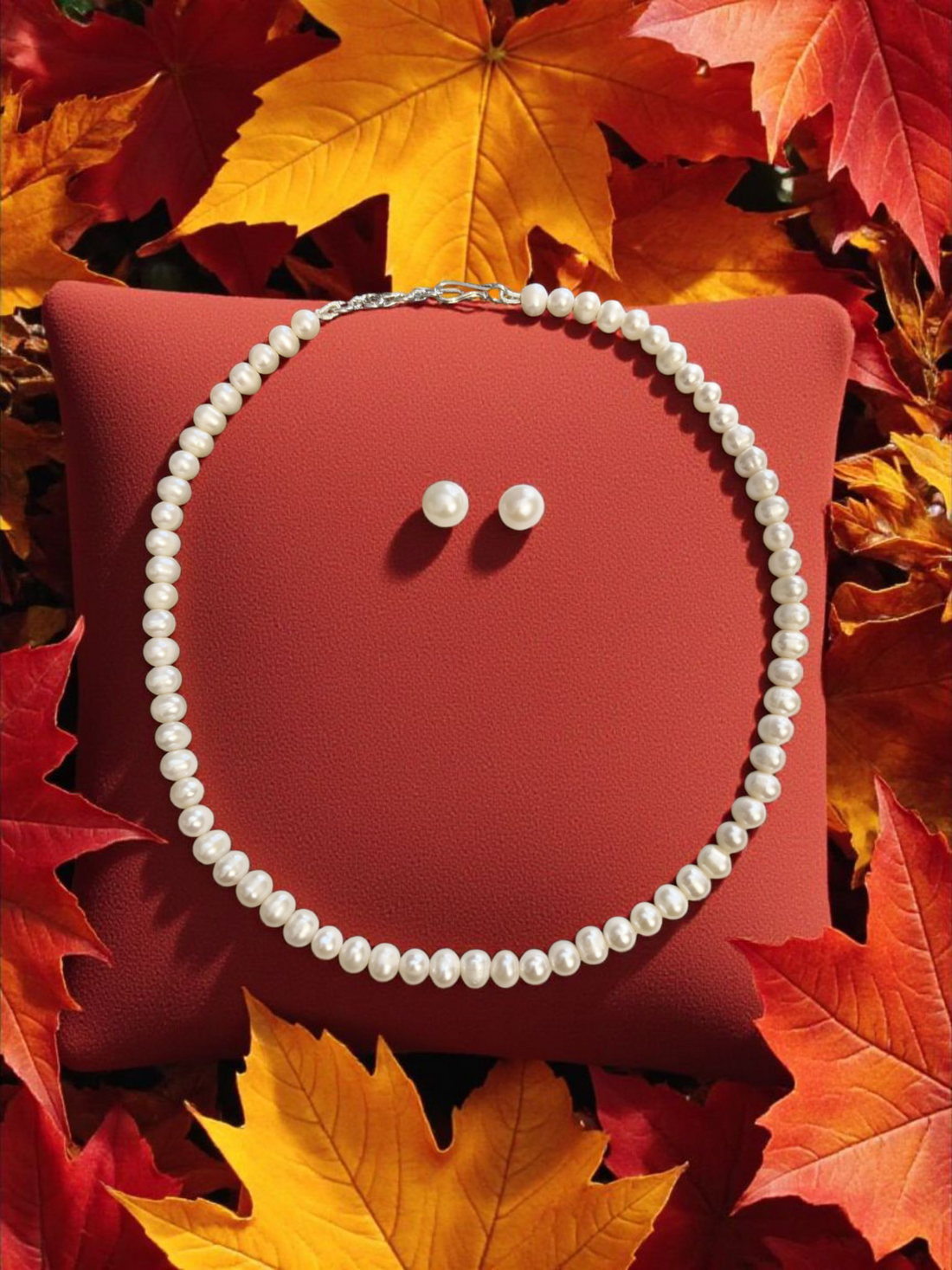 Moti Mala Single line Pearl Set