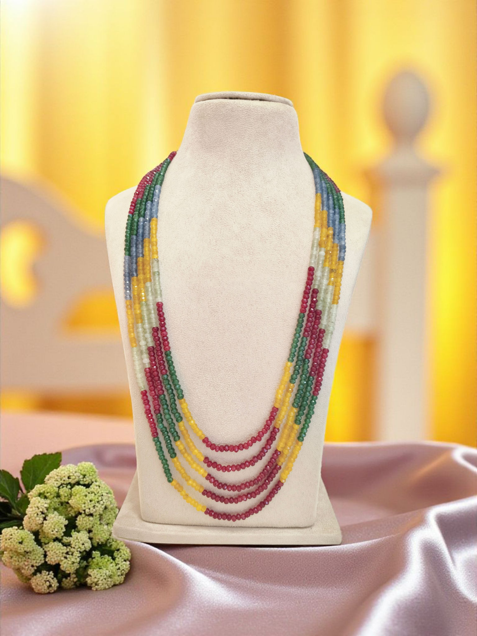 Shankhmala Real Onyx Stone Beads Set