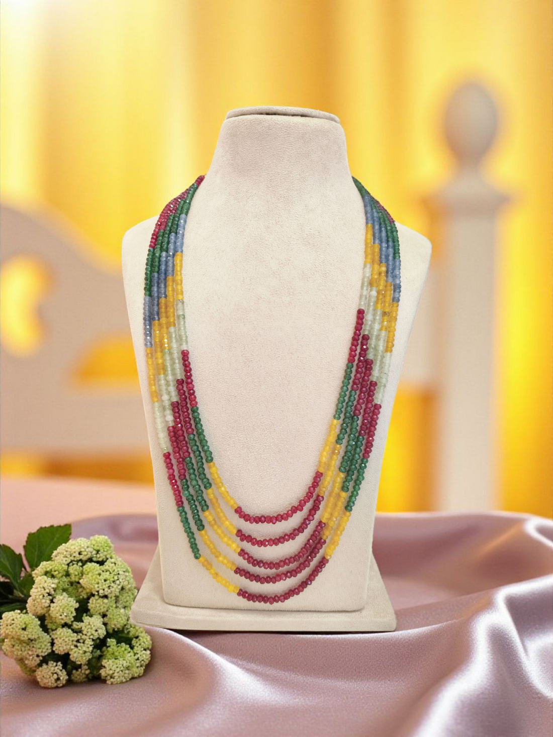 Shankhmala Real Onyx Stone Beads Set