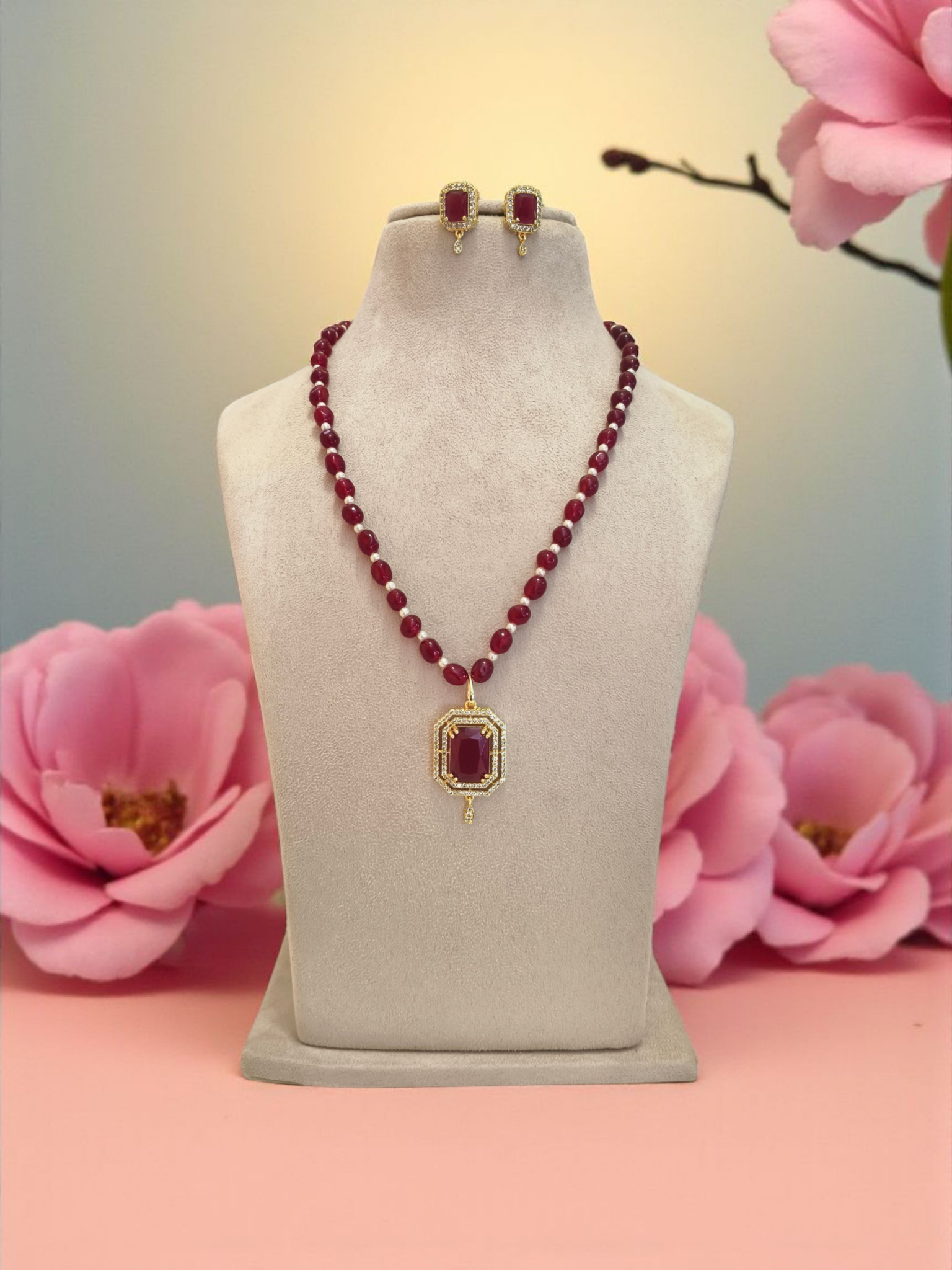 Raktima Polki Beads Set