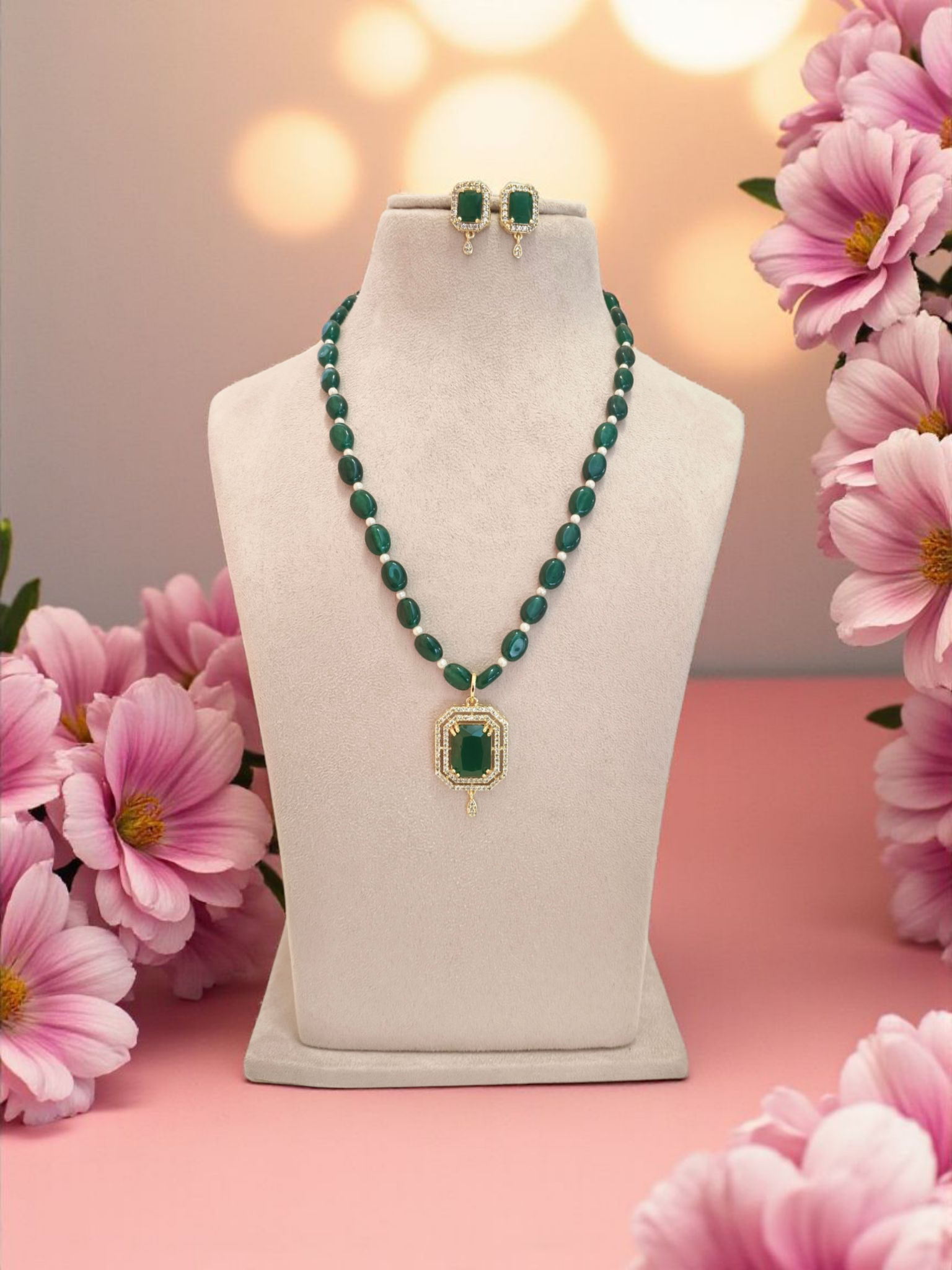 Vrinda Polki Beads Set