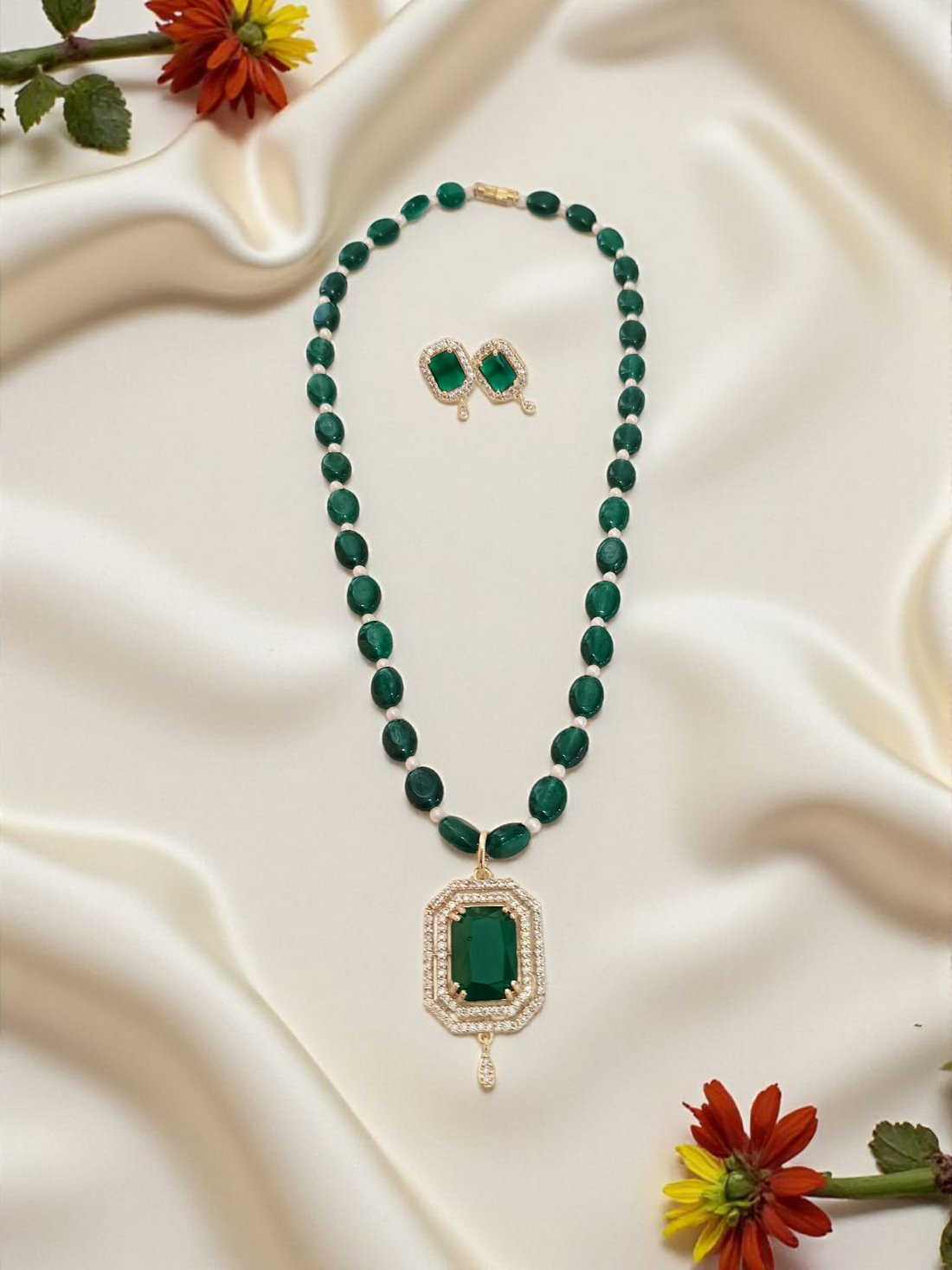Vrinda Polki Beads Set