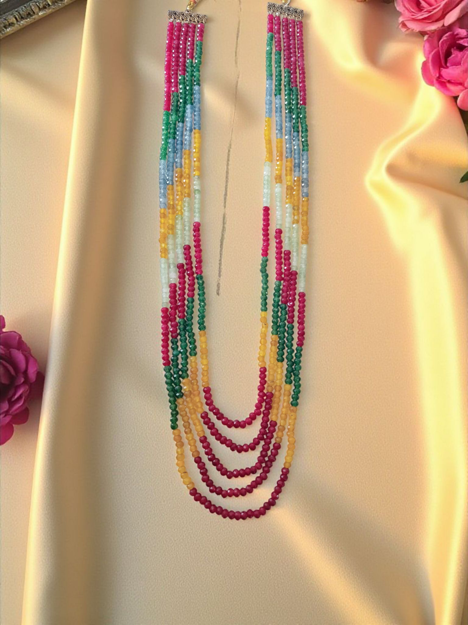 Shankhmala Real Onyx Stone Beads Set