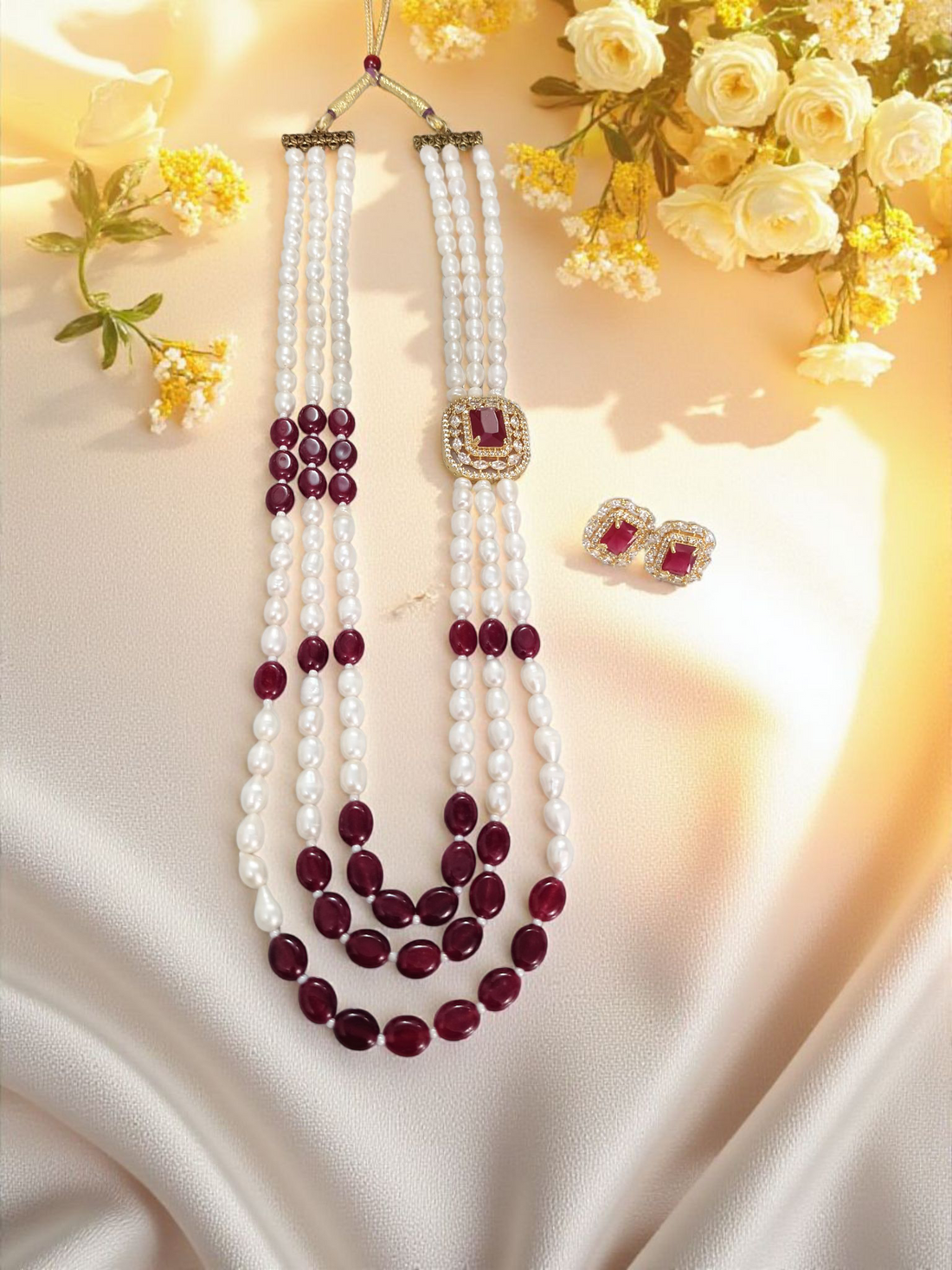 Laal Moti Haar Pearl Set