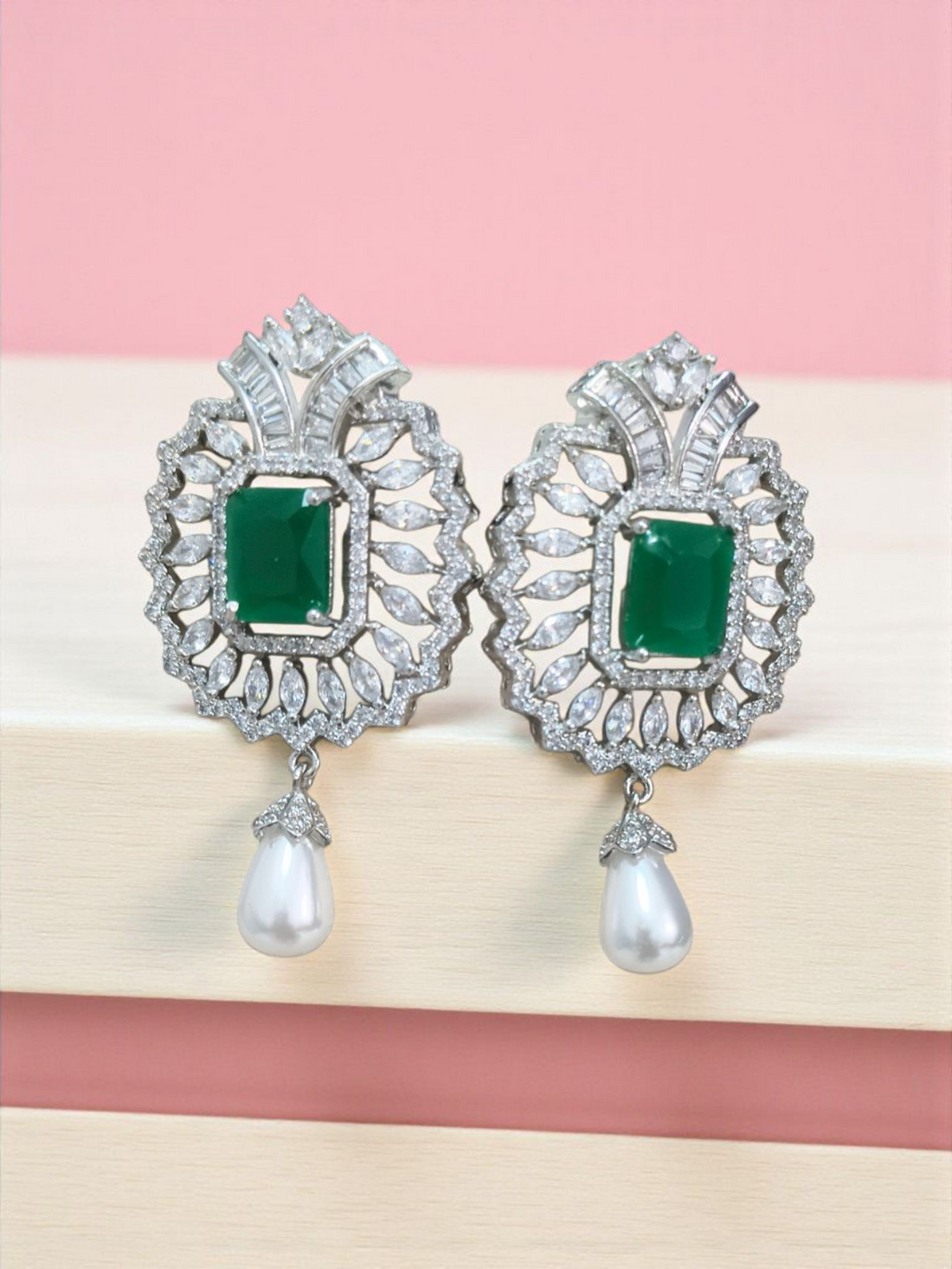 Nawab-e-Zewar Green Pearl Set