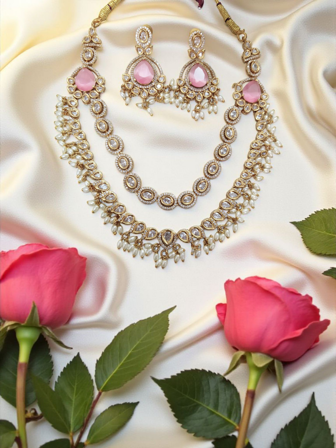 Gulabi Spark Short Necklace Set