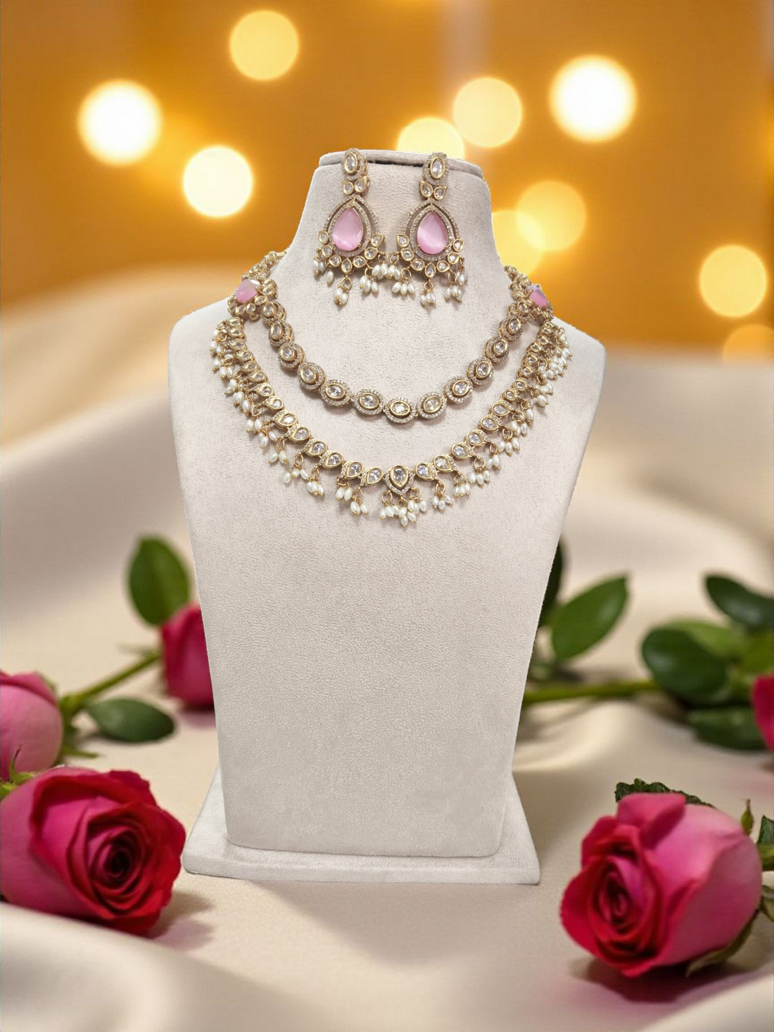 Gulabi Spark Short Necklace Set
