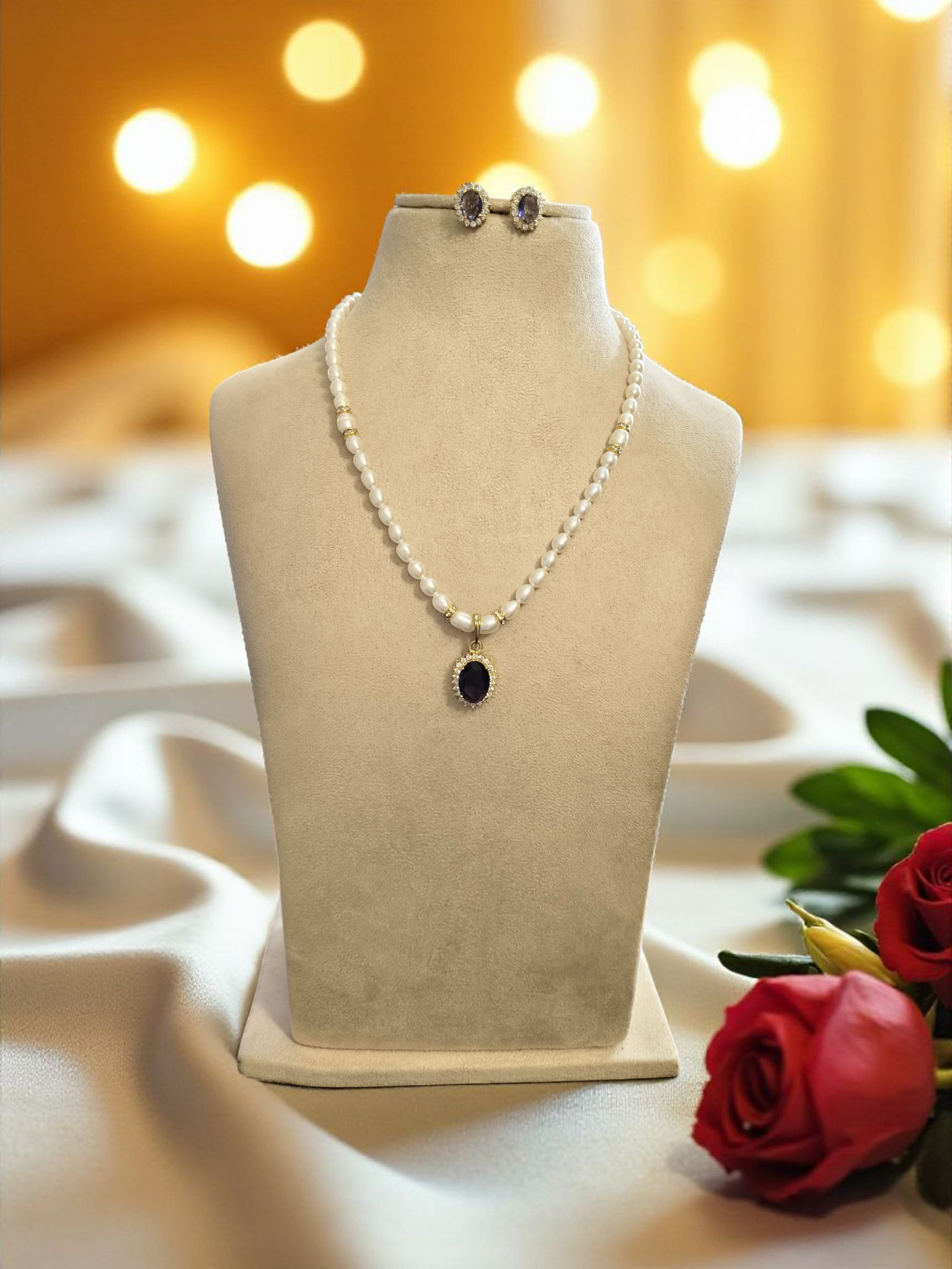 Blue Serenity Single line Pearl Set
