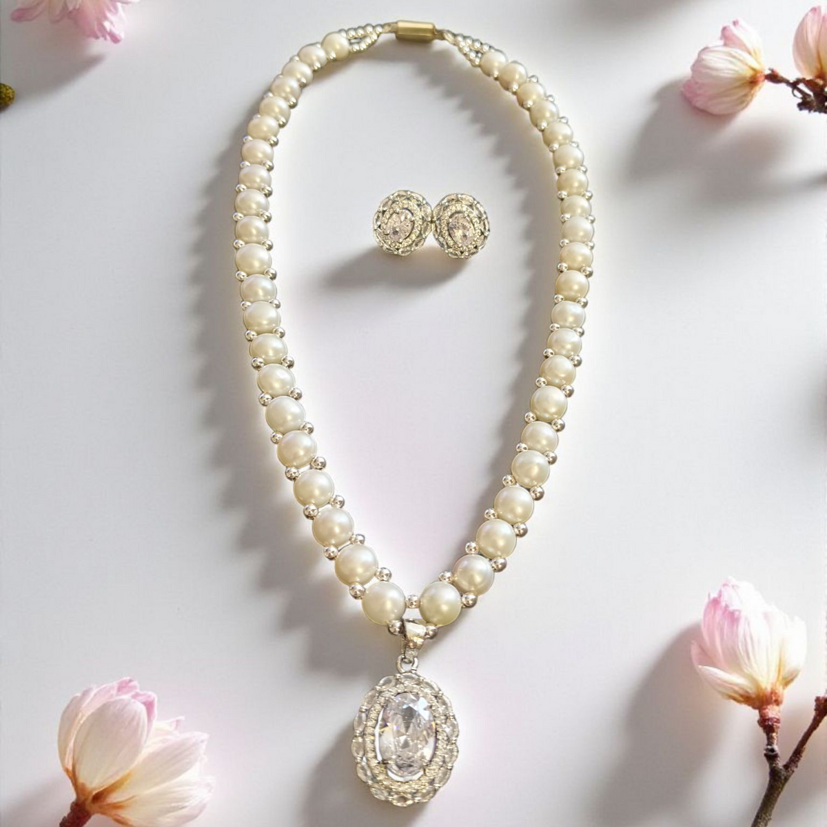 Ivory Glow Single Line Button Pearls Set – PerlyBloom