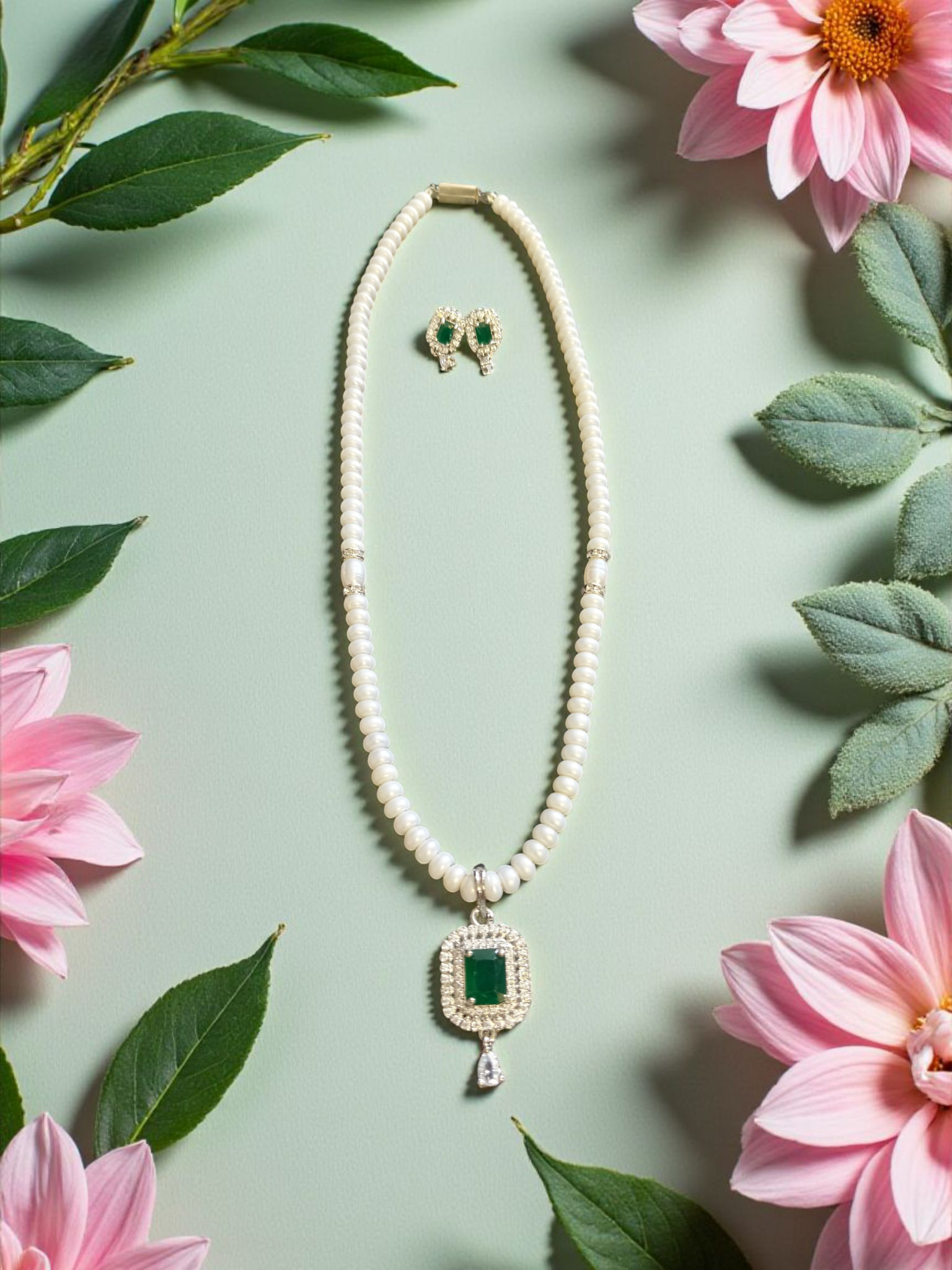 Nature's Glow Single line Pearl Set