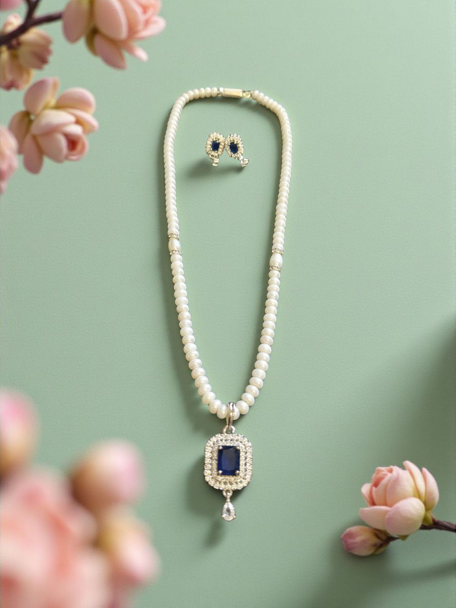 Mystic Blue Single line Pearl Set