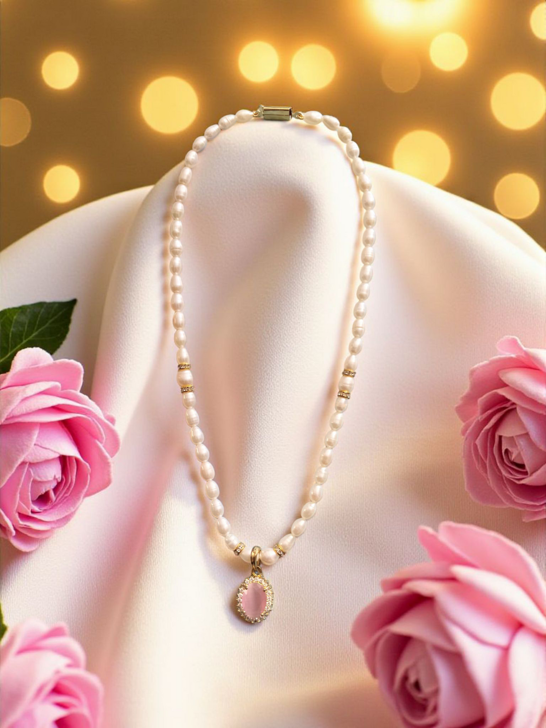 Pink Blossom Single line Pearl Set