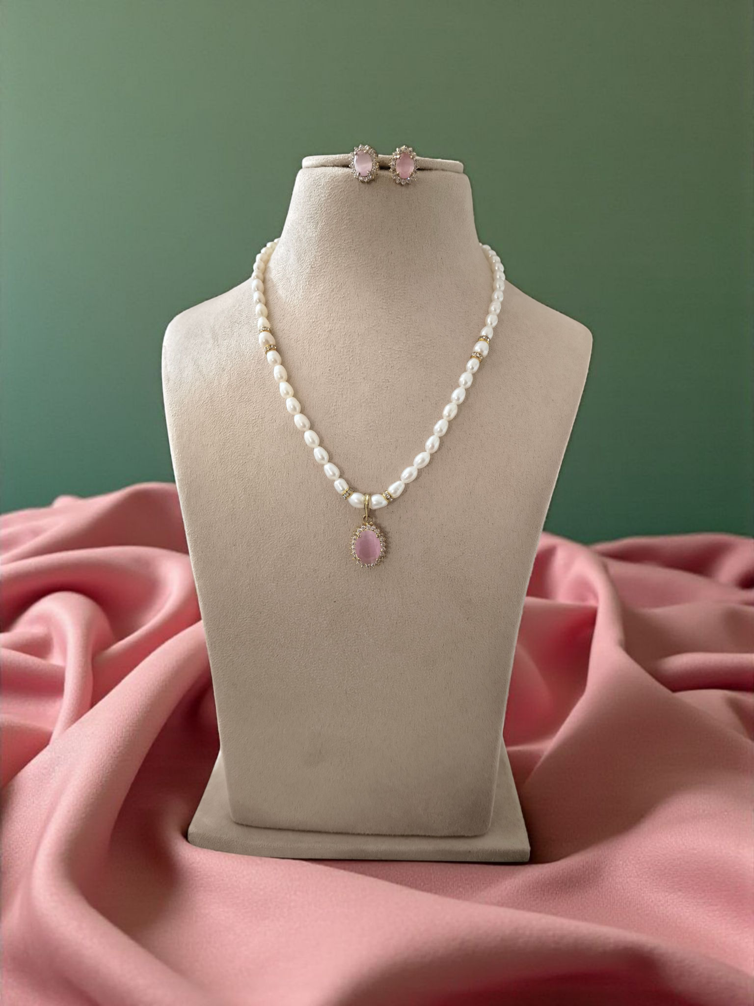 Pink Blossom Single line Pearl Set