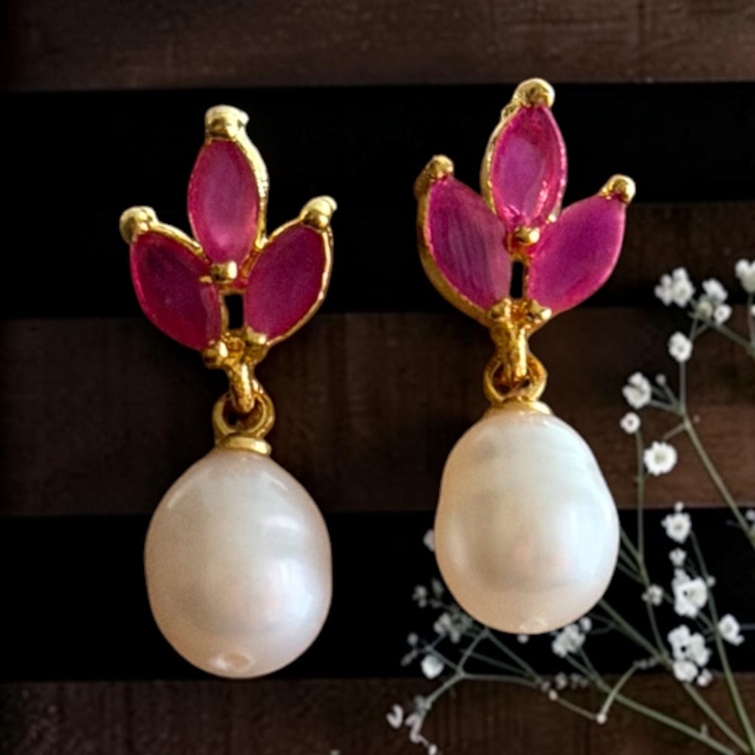Ruby Luxe Pearl Drops