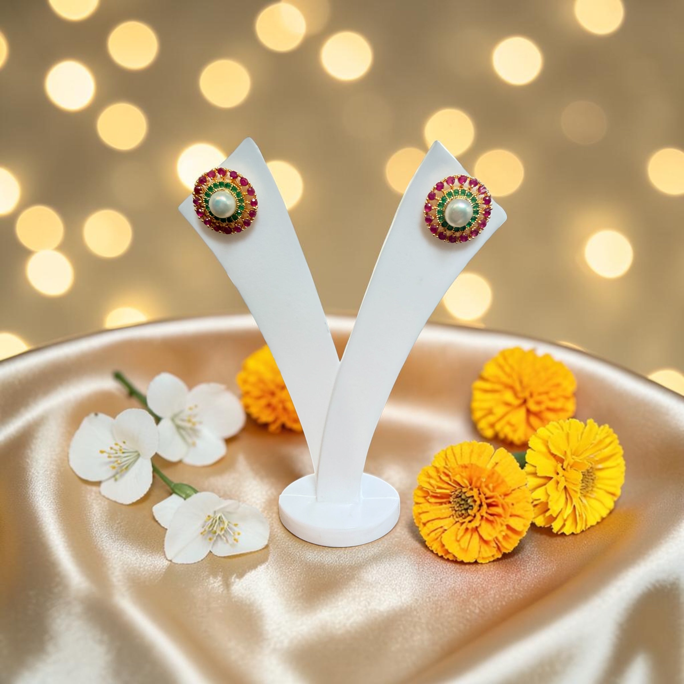 Rajwadi Pearl Studs