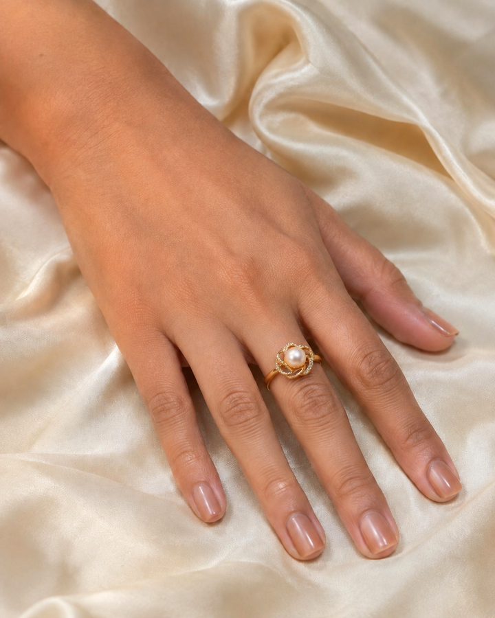 Blossom Pink Pearl Adjustable Ring