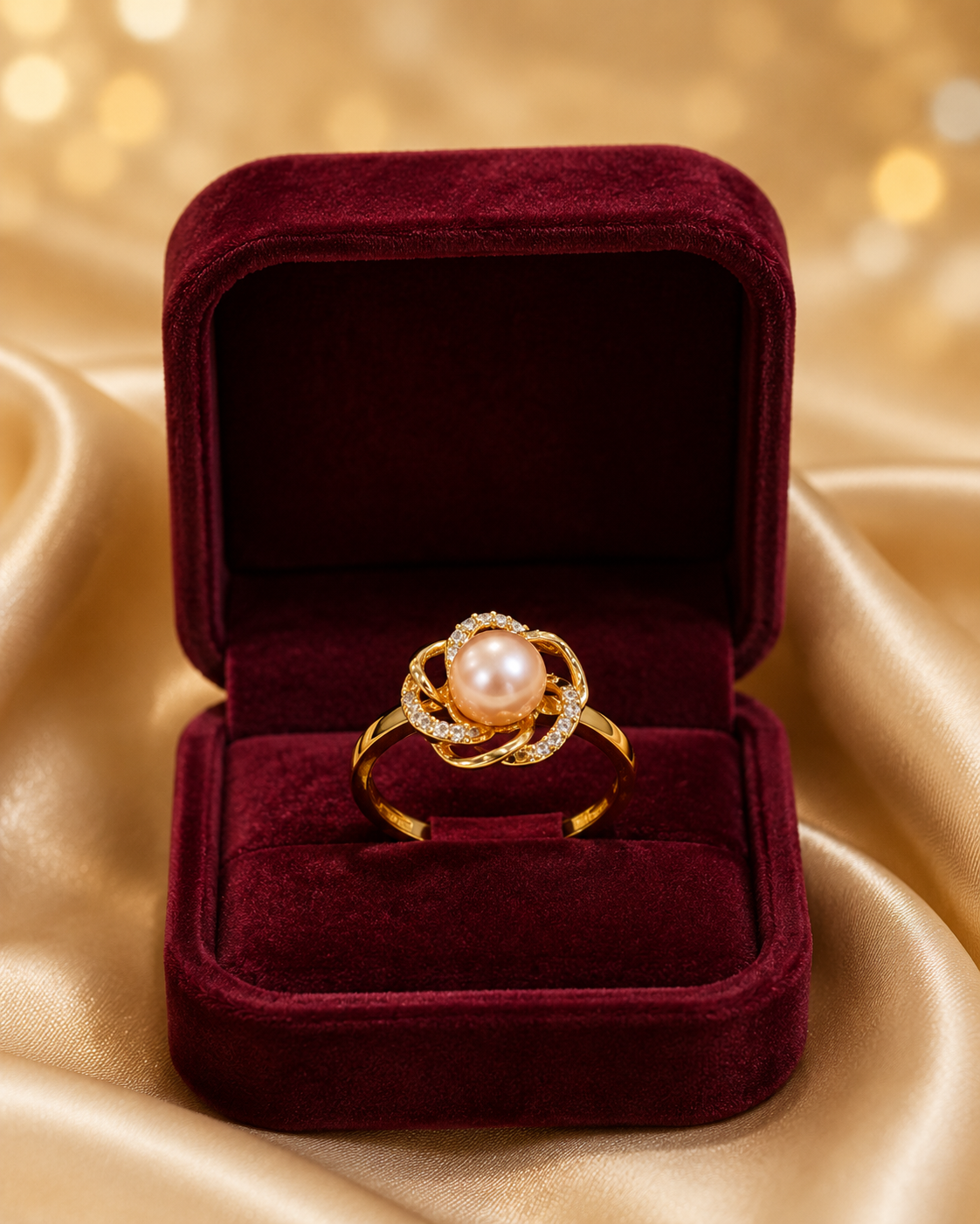 Blossom Pink Pearl Adjustable Ring